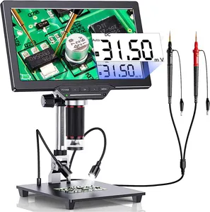 Mikroskop koin 16MP, kompatibel PC, mikroskop solder LCD 10.1 inci untuk mikroskop perbaikan elektronik VMS101M