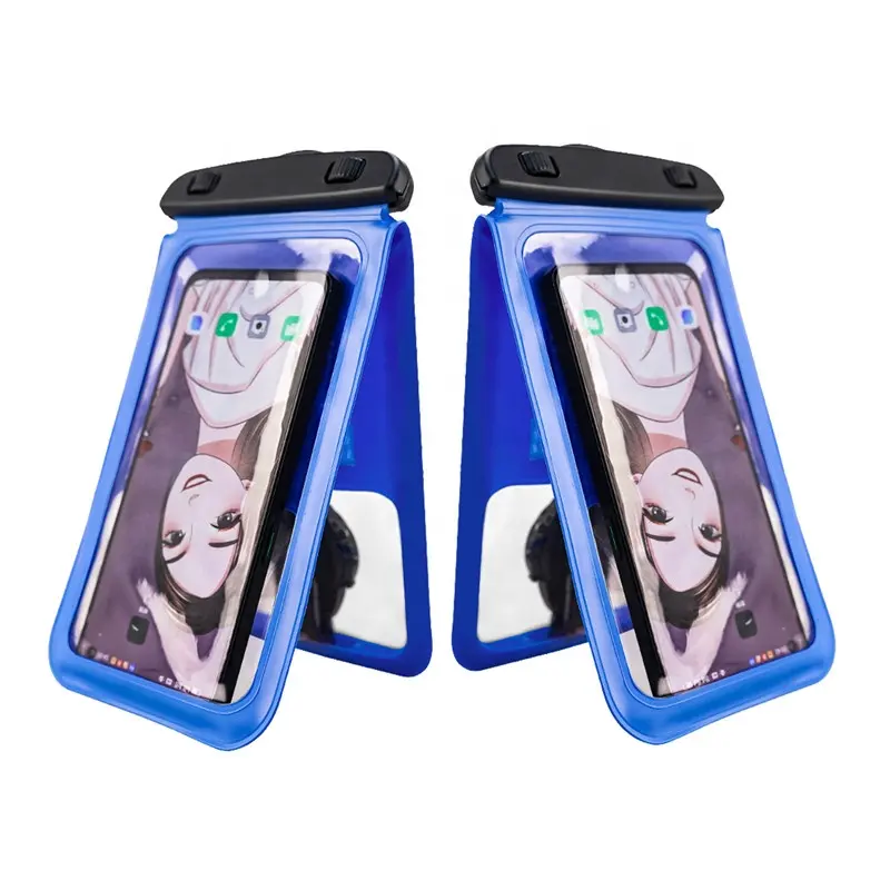 Bolsa de teléfono impermeable subacuática de PVC de nuevo diseño, bolsas dobles con Clip para actividades al aire libre, bolsa práctica