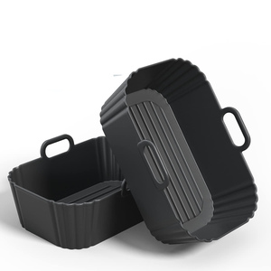 Plaque de cuisson rectangulaire pliable en silicone de qualité alimentaire sans BPA, durable, pour friteuse à air, four à micro-ondes, compatible lave-vaisselle - Product Image 1