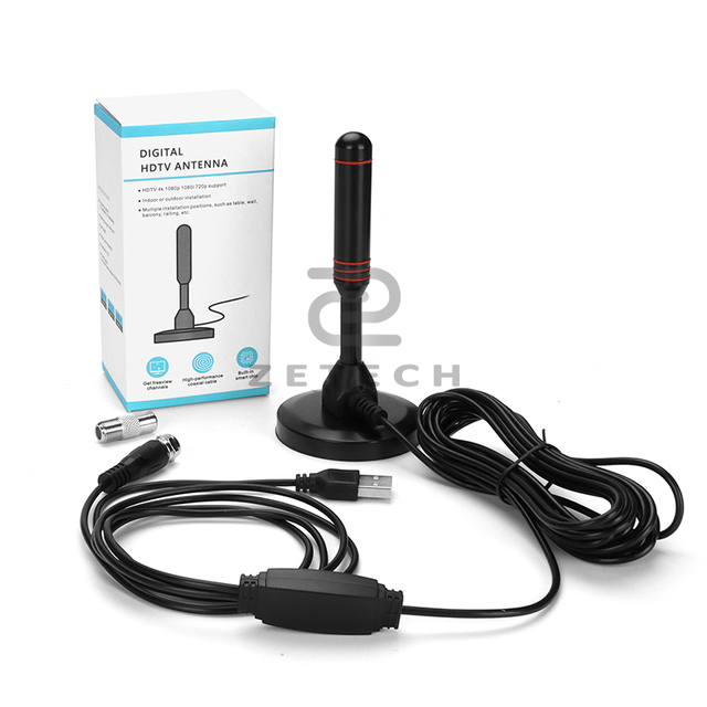 Indoor Digital TV Antenna ATSC Tuner Portable HD Antenna With 5m Coaxial Cable for Home Entertainment