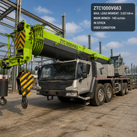 Grue sur camion d'occasion Premium 100 tonnes ZTC1000V663 en stock pour levage d'infrastructure, de structures en acier et d'énergie