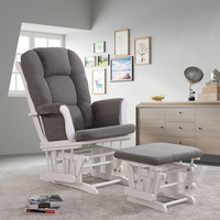 Chaise de canapé simple à bascule relaxante en bois salon adultes planeur fauteuil à bascule avec repose-pieds