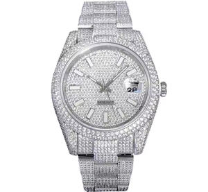 <b>Mens</b> Luxury Fashion Business Alloy Case Diamond & Moissanite Quartz Watch with High Accuracy Movement - Product Image 1