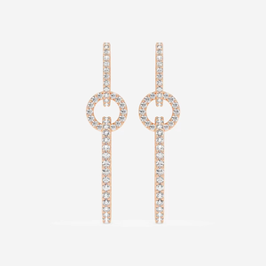 Boucles d'oreilles pendantes torsadées en diamant rond cultivé en laboratoire 1 carat, bijoux élégants et tendance pour femmes, design moderne et luxueux. - Product Image 1