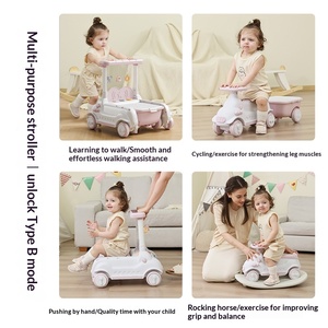 Andador para Bebés 3 en 1 Multifuncional, Juguete de Empuje de Plástico para Aprender a Caminar, Anti-Piernas en O - Product Image 3
