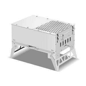 Portable Camping Pique-Nique Balcon Barbecue Équipement Pliant Conception Moderne Style Coréen Mini En Acier Inoxydable Charbon Barbecue Grill - Product Image 1