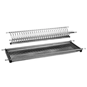 2 Tier Stainless Steel Kitchen Dish Drier Metal Dish Drying Drier Table Storage Dish Rack