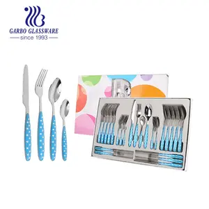 Bestek Servies 24Pcs Bestekset Rvs Diner Lepel Diner Vork, dinnerknife Thee Lepel Pvc Venster Kleur Box Verpakking