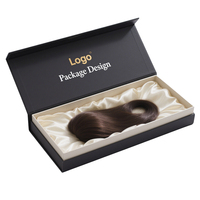 Grande boîte d'emballage cosmétique magnétique de luxe pour perruques en cheveux carton rigide avec logo personnalisé revêtement UV et impression en relief