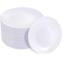 Assiettes en plastique vertes avec bord doré, assiettes jetables fantaisie, ensemble de couverts pour mariage et fête