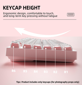 <span class=keywords><strong>Zhuyin</strong></span> Crystal Jelly Keycap Putih/Merah Muda Profil CBSA 132 Tombol PBT PC Cetakan Dua Warna untuk Keyboard Mekanik 61/64/68/104/108 - Product Image 5