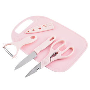 Juego de Cuchillos de Cocina de Viaje de 4 Piezas, Tabla de Cortar, Pelador, Cortador, para Acampar, Hacer Picnic, Asar a la Parrilla - Product Image 1