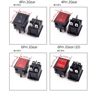 Interruptor Basculante de Alta Corriente KCD4 30A/40A |   Interruptor de 2 Posiciones SPDT de 4/6 Pines para Máquina de Soldar |   LED Rojo/Verde Iluminado - Product Image 3