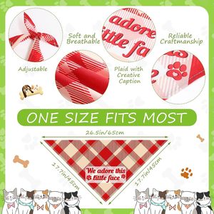 ผ้าพันคอสุนัขลายสก็อตพิมพ์ลายน่ารัก ผ้าพันคอสัตว์เลี้ยงแบบปรับได้สำหรับลูกสุนัขและแมว - Product Image 6