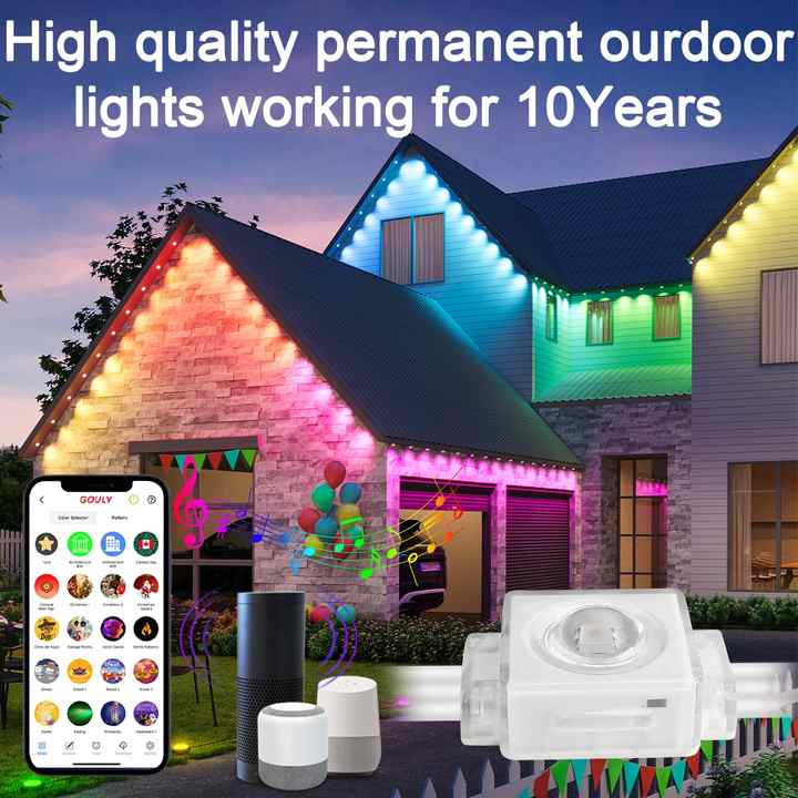 gouly ODM OEM定制永久户外灯扩展100英尺36v 24v rgbic假日圣诞灯发光二极管灯| Alibaba.com