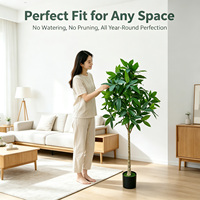 Arbre à monnaie artificiel luxueux et écologique de 150 cm, plante artificielle Pachira Aquatica en pot pour restaurant, café, devanture de magasin, entrée