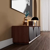 Meuble TV moderne en bois noir pour salon, meuble de maison simple, portable, multifonctionnel, nouveau support TV de luxe
