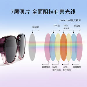 Lunettes de soleil Danyang rose TR90, verres en résine, protection UV, monture carrée unisexe M-0009 - Product Image 4
