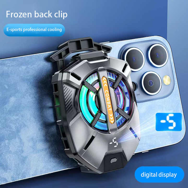 New FS09 Mobile Phone Cooling Semiconductor Radiator Magnetic Mobile Phone Cooling Fan Gaming Cooler Temperature Display