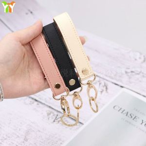 Minimalist Pu Leather Wristlet <b>Ring</b> <b>Bag</b> Charm Elegant <b>Key</b> Strap Long Keychain for Men Women - Product Image 4