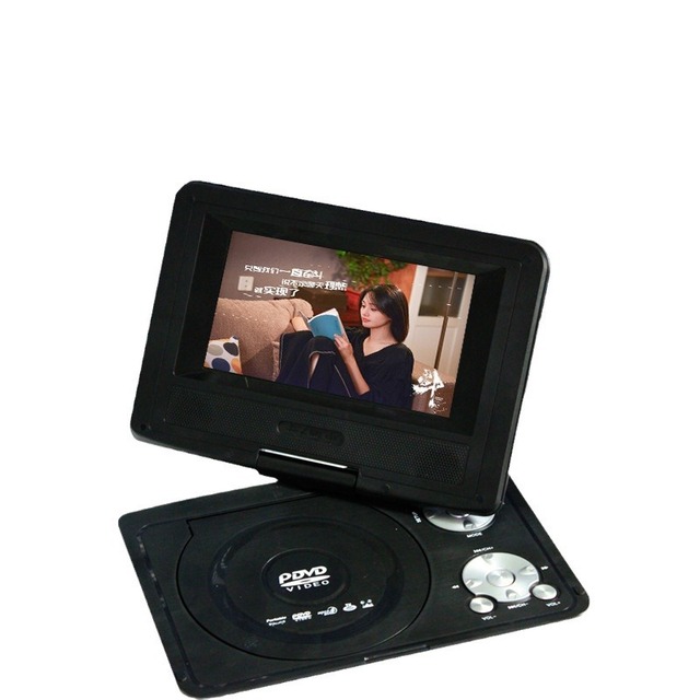 New Portable LED Screen Rechargeable Battery DVD All-in-One Mobile EVD Player With Large Swivel Screen TV FM USB Game Function