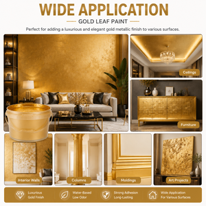 Pintura Dorada de Alta Luminosidad a Base de Agua, Revestimiento Artístico para Decoración de Paredes Interiores y Exteriores - Product Image 5