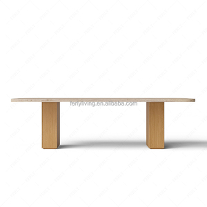 Ferly đơn giản phong cách sang trọng phòng ăn đồ nội thất thiết lập phong cách tếch hình chữ nhật bàn ăn thiết lập với đá cẩm thạch tự nhiên hàng đầu - Product Image 5