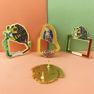 Broches décoratives mexicaines en métal peint, épingles de chapeau, broches émaillées de dessins animés, en alliage de zinc, avec fermoir papillon, usage général - Product Image 4