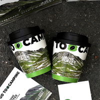Gobelet à café en papier kraft vert biodégradable, recyclé, personnalisé, à double paroi, durable, pour boissons chaudes à emporter, avec couvercle jetable pour bubble tea