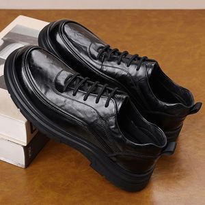 Nuevos Zapatos Oxford de Invierno para Hombre, de Alta Calidad, Cómodos, de Cuero Genuino, Estilo Británico, con Suela Gruesa, Formales para Negocios - Product Image 4