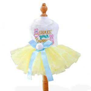 Jupe de Pâques pour chiens et chats, robe en tulle avec motif brodé, tenue mignonne pour animaux de compagnie, à porter en quatre saisons - Product Image 5
