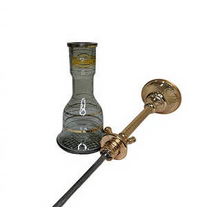 Auténtica Cachimba Moderna Khalil Maamoon Hecha a Mano con Acabado Esmerilado - Núcleo de Latón Sólido Ice Eidco 27 Pulgadas (68.58 cm) Juego Completo - Product Image 4