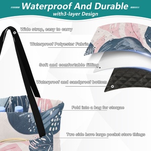 Hot Sales Quilted Cloth Waterproof Picnic <b>Beach</b> Mat Puakenikeni Customs Design Camping Blanket Picnic Tote <b>Bag</b> - Product Image 4