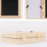 Kit de pâte à modeler DIY pour empreintes de pattes d'animaux, cadre photo double en bois, ensemble d'empreintes de pattes de chien et de chat, cadeau commémoratif pour animaux de compagnie