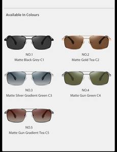 Gafas de Sol de Diseño Rectangulares de Moda para Exteriores, con Protección UV400, Cómodas y de Alta Calidad, con Marco de Metal Dorado Polarizado para Hombre - Product Image 3