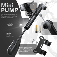 Pompe à air portable BAIMEI, mini pompe à main pour pneus de vélo