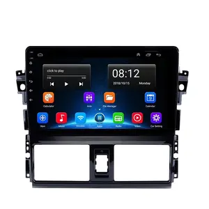 Çift DIN evrensel 10 inç Android dokunmatik ekran araba Stereo GPS araba multimedya oynatıcı Toyota Vios Yaris 2013-2017 için