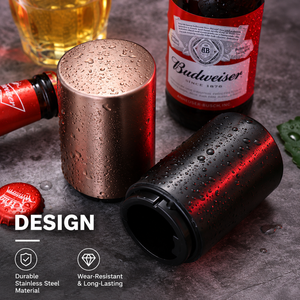 Ouvre-bouteille automatique en acier inoxydable avec récupérateur de capsules magnétique à pousser vers le bas - Product Image 3