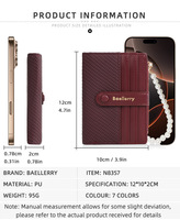 Baellerry Dompet ritsleting ramping Fashion wanita baru dengan tempat kartu dan dompet koin jendela ID/foto dan lapisan poliester kulit PU