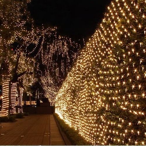 LED Waterproof Christmas Tree Wedding Bar Lights IP67 Colorful String Fishing Net Mesh Lights for Holiday Exterior Decorations