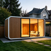 Cabine de bureau écologique en forme de pomme, villa préfabriquée modulaire, cabine en forme de pomme pour hôtel et espace de travail extérieur