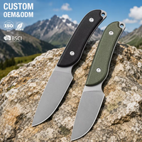 Couteau à lame fixe d'extérieur, couteau droit de survie, de chasse et de pêche, couteau utilitaire en acier D2 avec étui GT0177