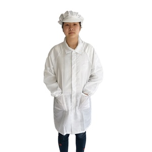Macacão Antiestático Branco com Faixa de 5mm Todos os Tamanhos Vestuário <span class=keywords><strong>ESD</strong></span> para Sala Limpa Roupas de Segurança - Product Image 1