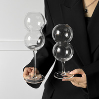 Nouveauté : Verres à vin en forme de double boule, coupes à cocktail en verre transparent, verres à vin en forme de gourde pour banquets de mariage, articles de bar en borosilicate de haute qualité