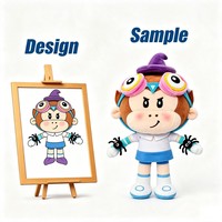 Leehom Halloween Mascotte Personnalisée Singe Magicien Super Doux en Peluche, Poupée Confortable, Lunettes d'araignée, Animal de Dessin Animé Mignon, Fête de Fin d'Année