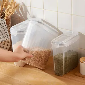 식품 저장실 취급 및 보관을위한 플라스틱 주방 보관 용기-곡물, 쌀, 밀가루 및 설탕 용기
