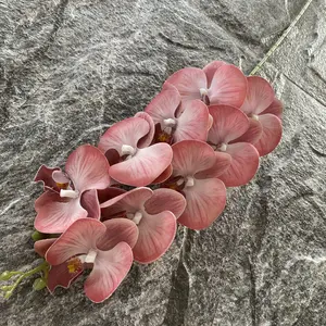 9 çiçek kelebek çiçek 3D gerçek dokunmatik 96cm yapay orkide