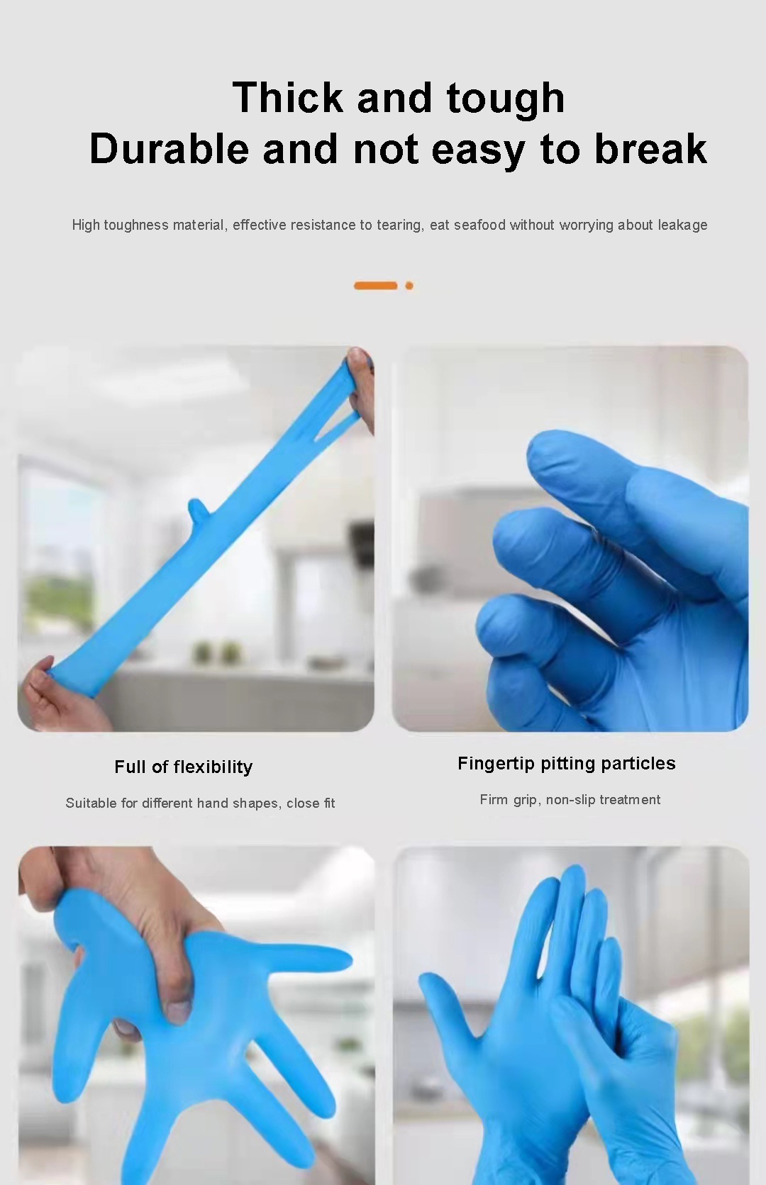 Disposable Nitrile Butadiene Rubber Gloves AQL1.5 AQL2.5