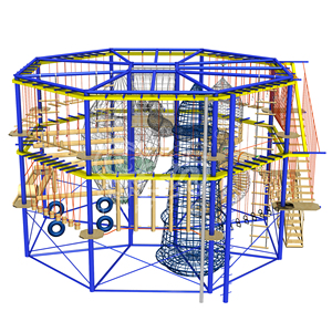 หลักสูตรเชือกเด็กมีความสุขในร่มและกลางแจ้งสวนสนุกผจญภัยที่ดินหลักสูตรอุปสรรคเชือกที่น่าตื่นเต้น - Product Image 1