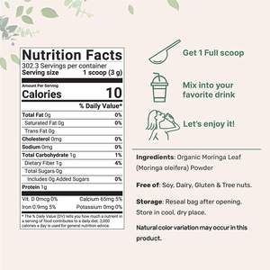 Bubuk daun <span class=keywords><strong>Moringa</strong></span> alami murni kaya dalam antioksidan Vitamin <span class=keywords><strong>Moringa</strong></span> bubuk suplemen makanan super - Product Image 5